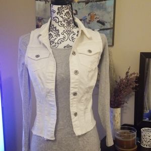 Maurices White Sleeveless Jean Jacket